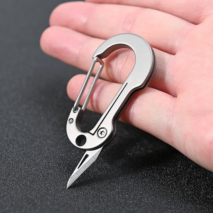 Folding Knife Pocket Cutter Carabiner Keychain - image 12