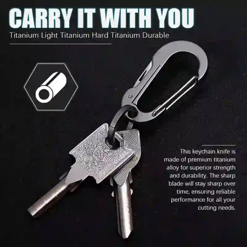 Folding Knife Pocket Cutter Carabiner Keychain - image 8