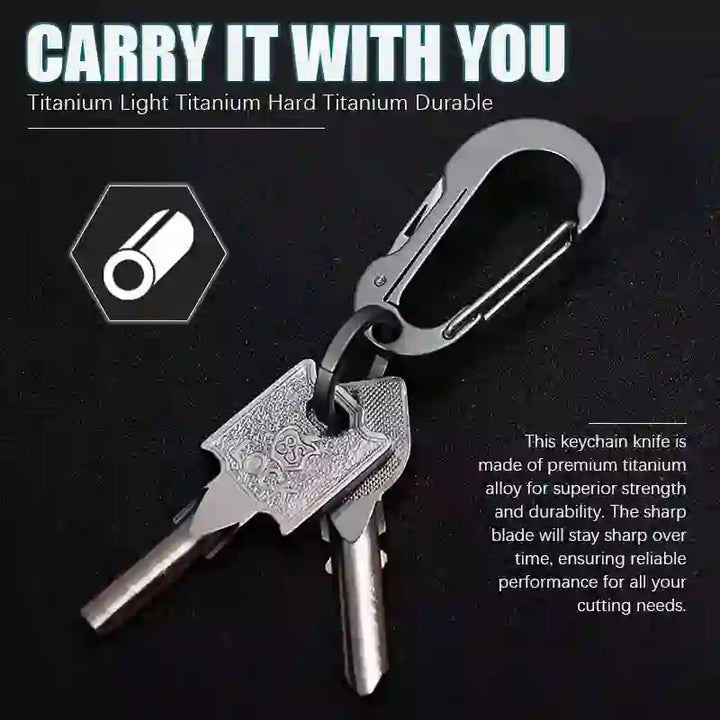 Folding Knife Pocket Cutter Carabiner Keychain - image 8