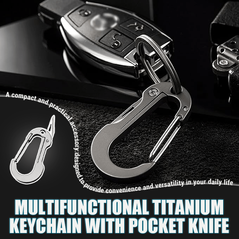 Folding Knife Pocket Cutter Carabiner Keychain - image 6