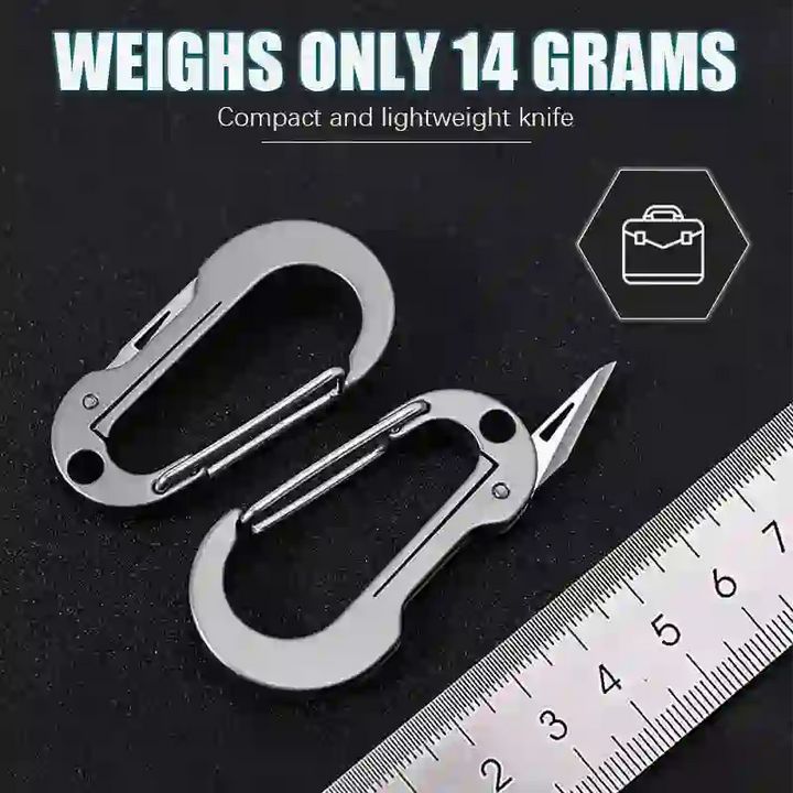 Folding Knife Pocket Cutter Carabiner Keychain - image 4