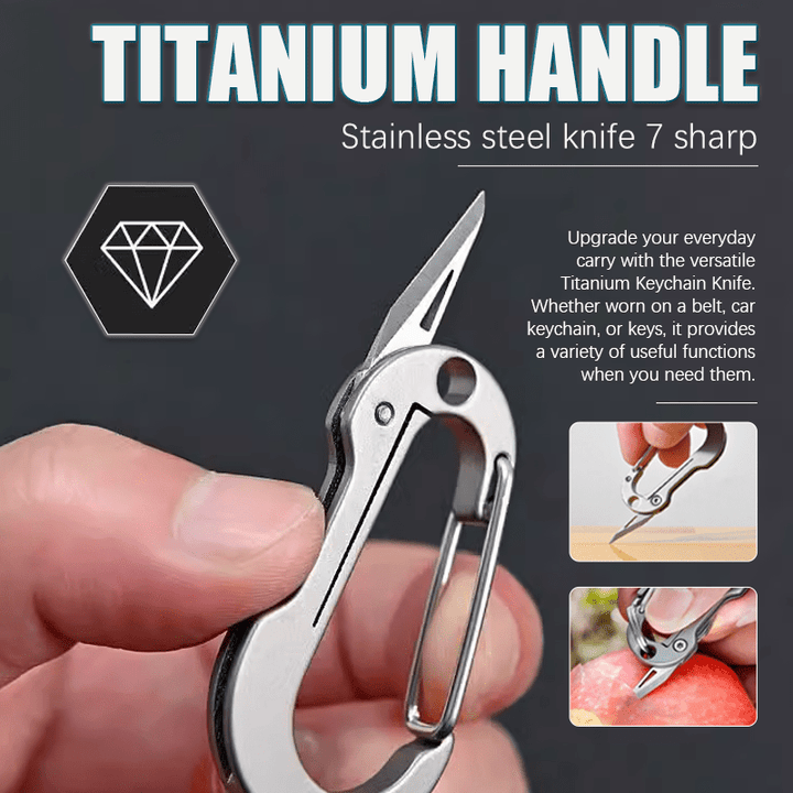 Folding Knife Pocket Cutter Carabiner Keychain - image 5