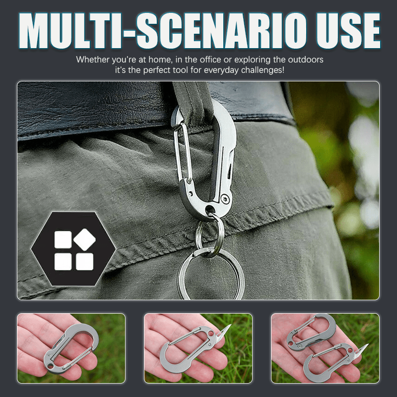 Folding Knife Pocket Cutter Carabiner Keychain - image 2