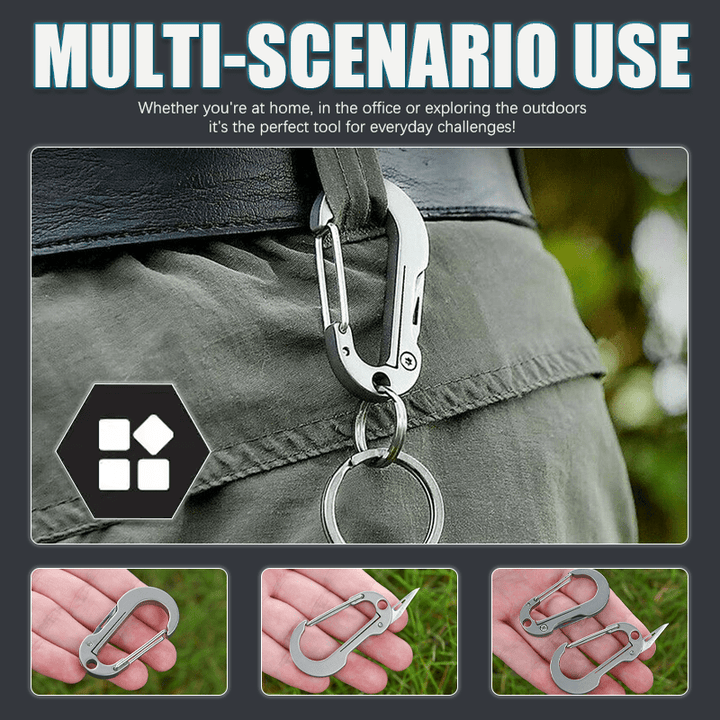 Folding Knife Pocket Cutter Carabiner Keychain - image 2