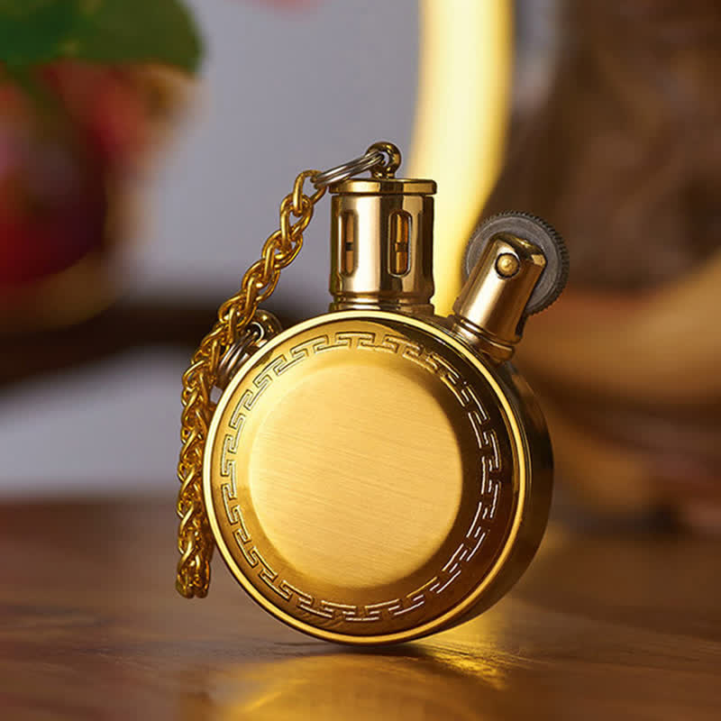Antique Vintage Rougn Refillable Kerosene Lighter - Antique Gold - image 12