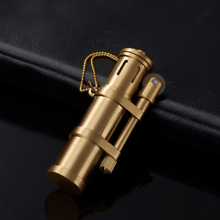Novelty Bamboo Shape Refillable Kerosene Lighter - Antique Gold - image 2