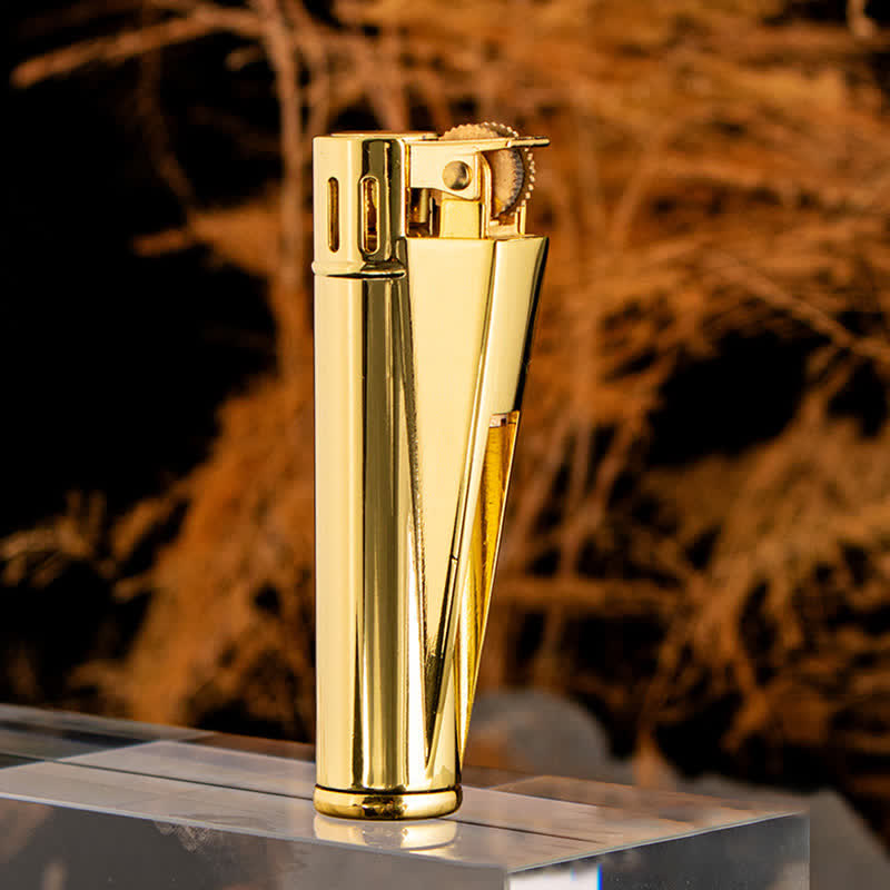 Chic Simple Cylindrical Refillable Kerosene Lighter - Gold - image 11