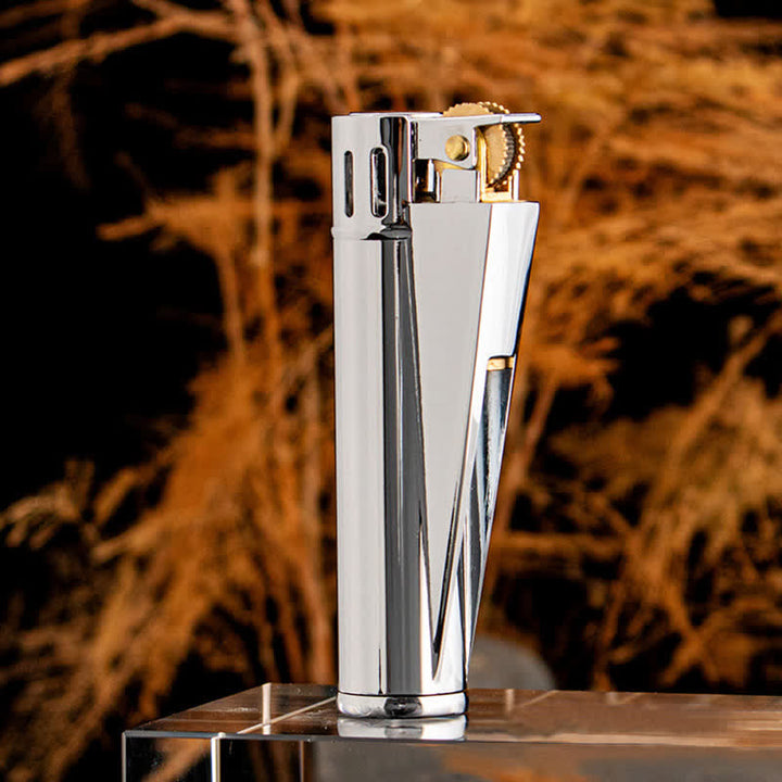 Chic Simple Cylindrical Refillable Kerosene Lighter - Silver - image 2