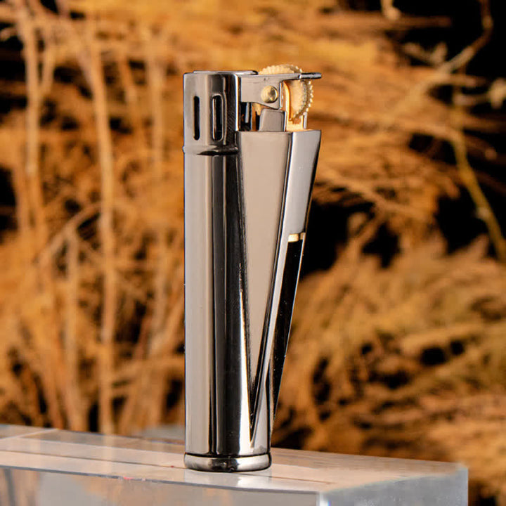 Chic Simple Cylindrical Refillable Kerosene Lighter - Black - image 10