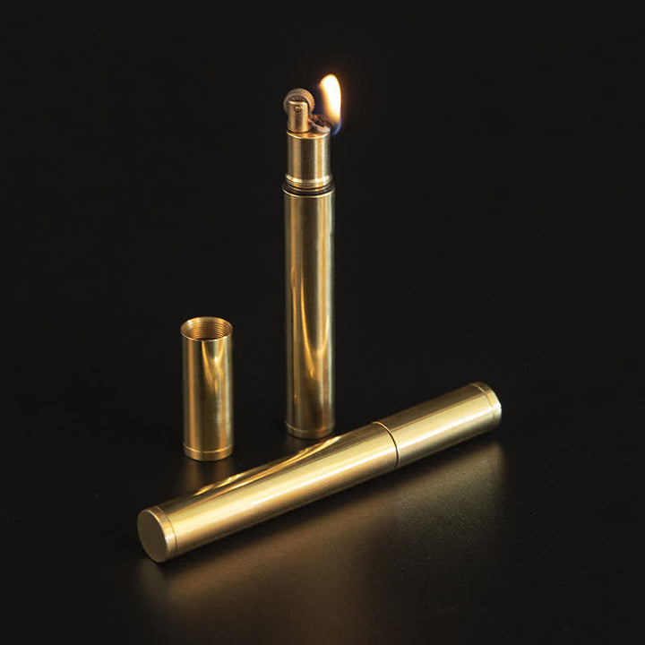 Mini Gold Long Stick Cigarette Shape Refillable Kerosene Lighter - image 0