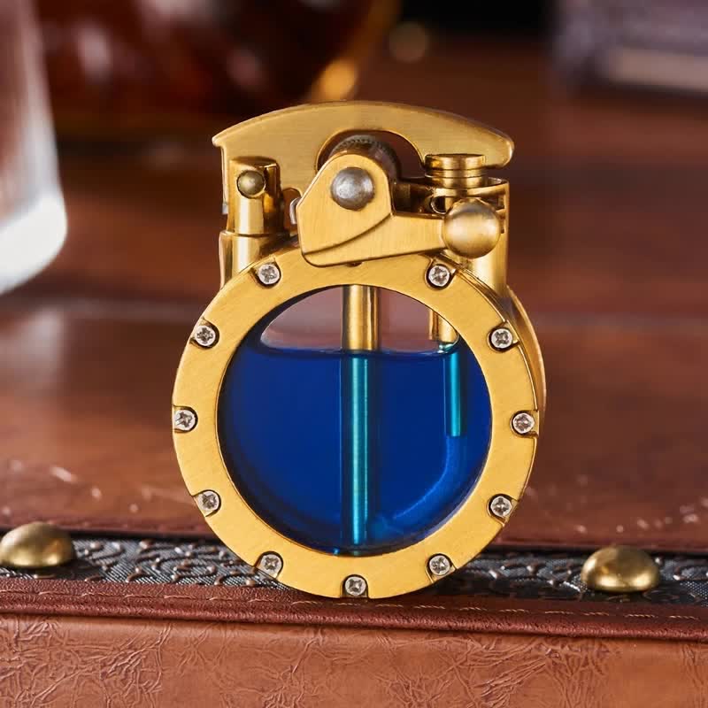 Cool Transparent Bottle Cigar Refillable Kerosene Lighter - Antique Gold - image 10