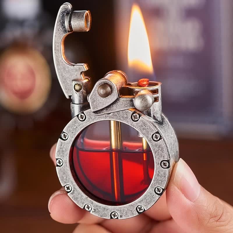 Cool Transparent Bottle Cigar Refillable Kerosene Lighter - image 3