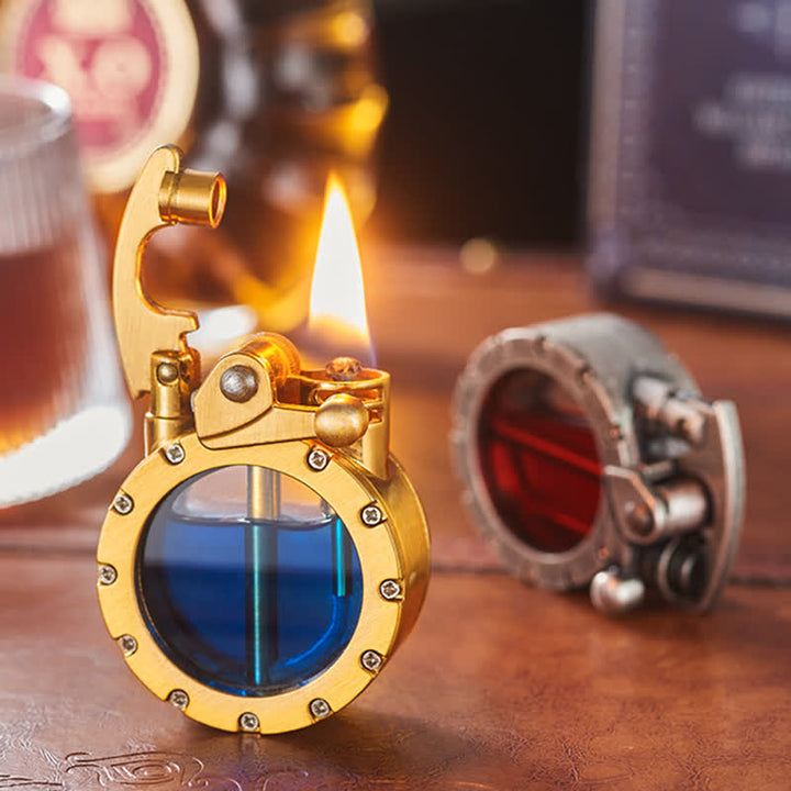 Cool Transparent Bottle Cigar Refillable Kerosene Lighter - image 8