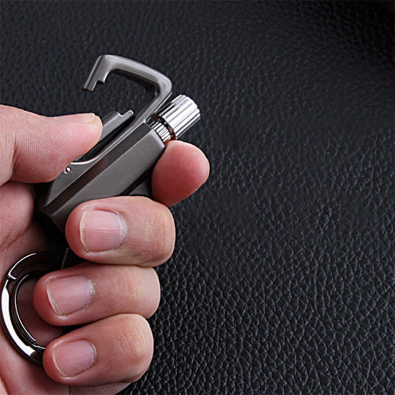 Portable Bottle Opener Keychain Matchstick Refillable Oil Lighter - image 2