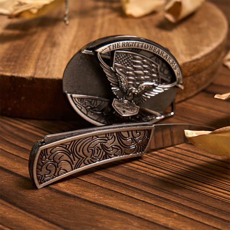 Eagle Flag DIY Hidden Knife Belt Buckle Longhorn Pendant Eagle Bolo Tie Bundle Set  - image 4