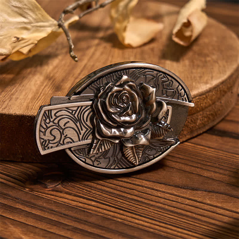 Rose DIY Hidden Knife Belt Buckle Longhorn Pendant Goat Ring Bundle Set  - image 3