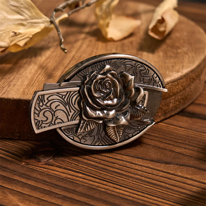 Rose DIY Hidden Knife Belt Buckle Longhorn Pendant Goat Ring Bundle Set  - image 3