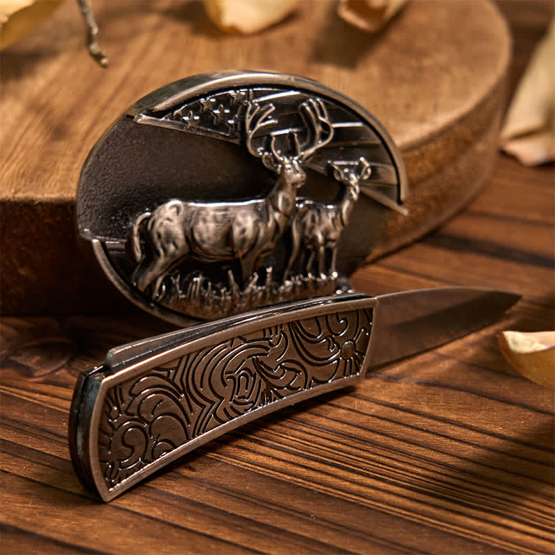 Deer DIY Hidden Knife Belt Buckle Longhorn Pendant Bull Ring Bundle Set  - image 3
