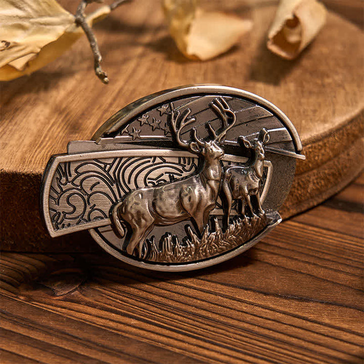 Deer DIY Hidden Knife Belt Buckle Longhorn Pendant Bull Ring Bundle Set  - image 4