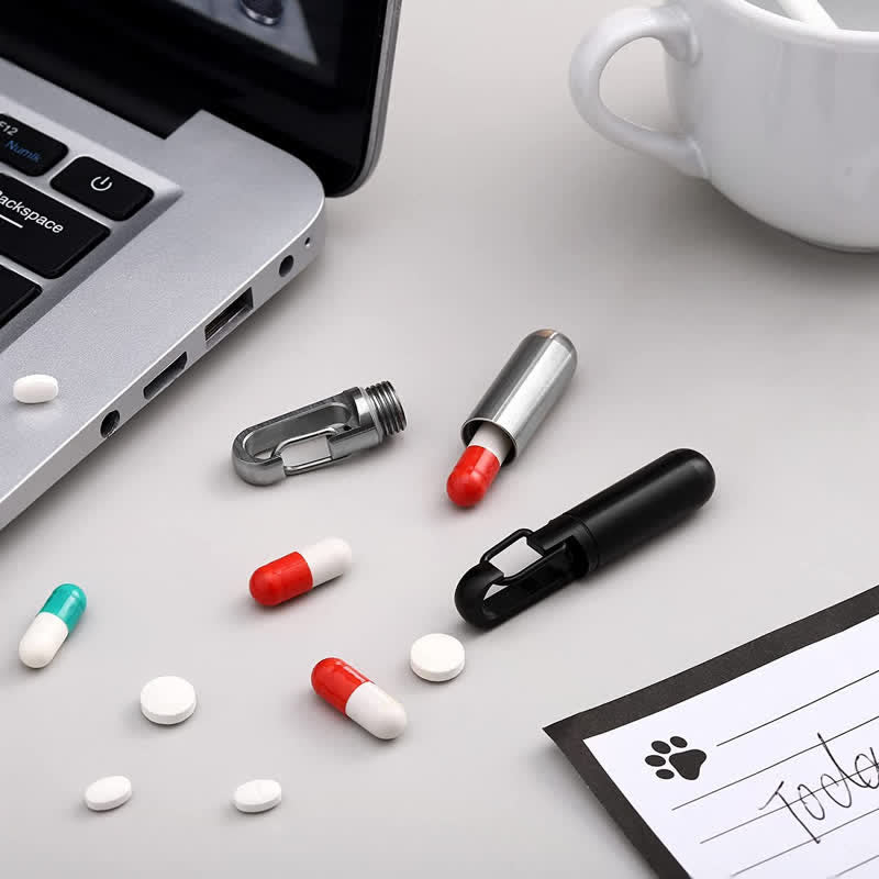 Small Portable Pill Organizer Keychain - image 3