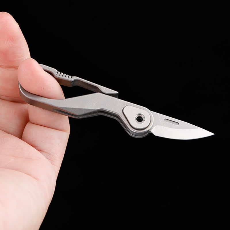 Titanium Mini Folding Knife Box Cutter Keychain - image 4