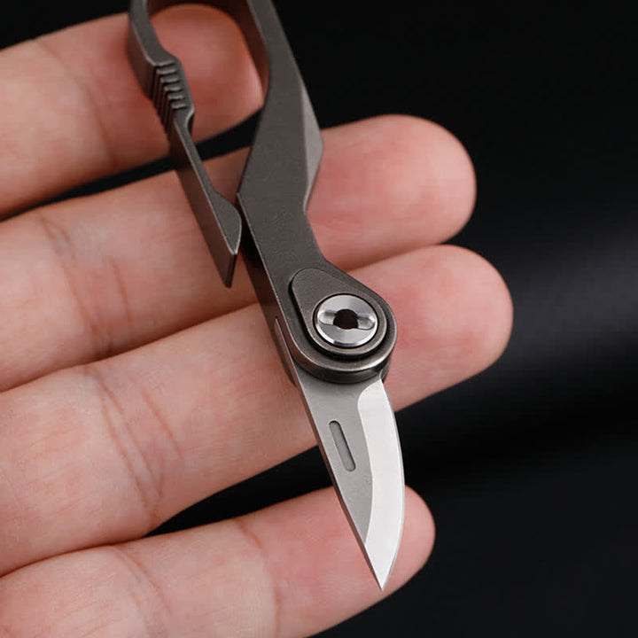 Titanium Mini Folding Knife Box Cutter Keychain - image 9