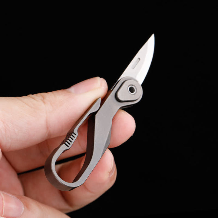 Titanium Mini Folding Knife Box Cutter Keychain - Gray - image 8