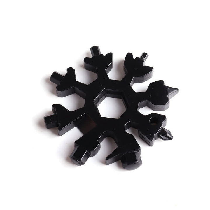Multi-Tool 18-in-1 Snowflake Shape Spanner Keychain - Black - image 5