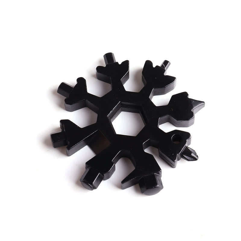 Multi-Tool 18-in-1 Snowflake Shape Spanner Keychain - Black - image 5