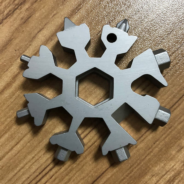 Multi-Tool 18-in-1 Snowflake Shape Spanner Keychain - image 2