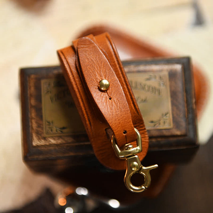 Handmade Belt Loop Key Hanging Holder Leather Keychain - image 4