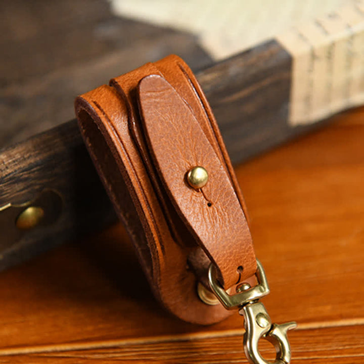 Handmade Belt Loop Key Hanging Holder Leather Keychain - image 9