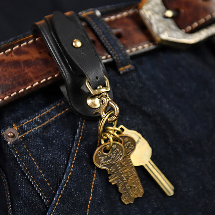 Handmade Belt Loop Key Hanging Holder Leather Keychain - image 14