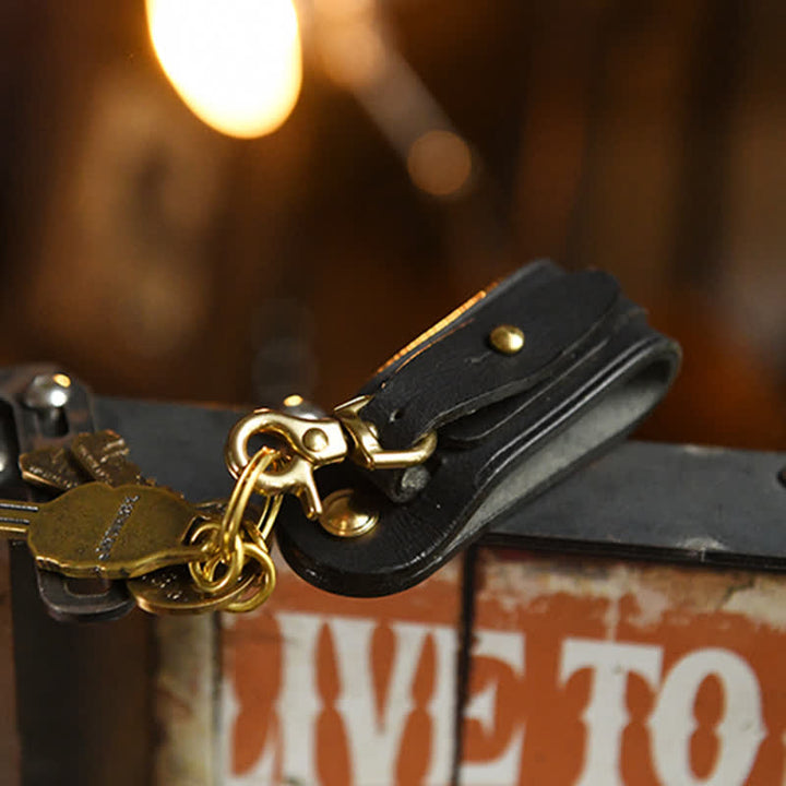 Handmade Belt Loop Key Hanging Holder Leather Keychain - image 13
