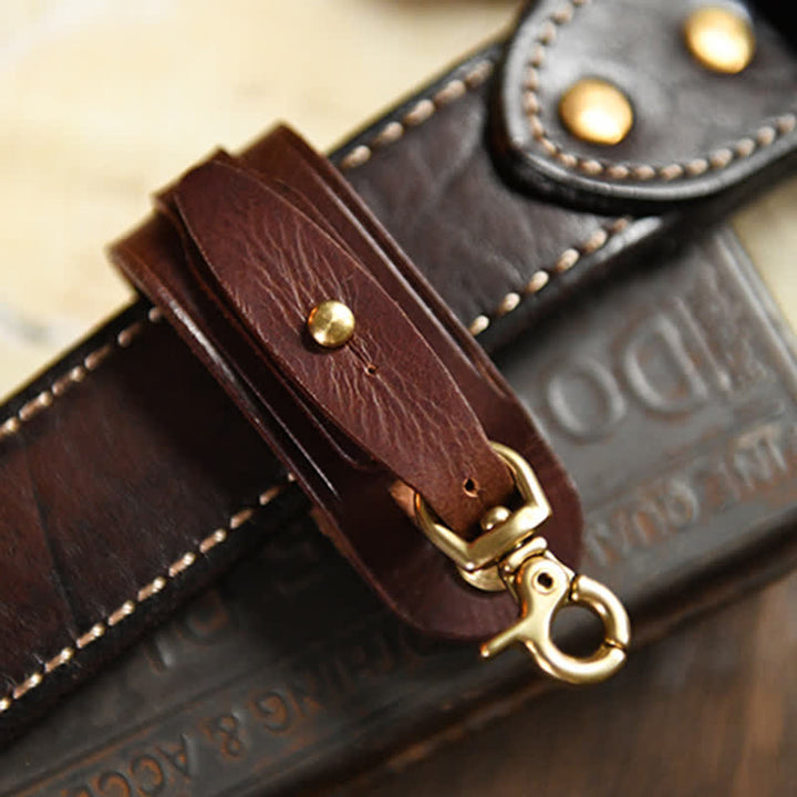 Handmade Belt Loop Key Hanging Holder Leather Keychain - image 17