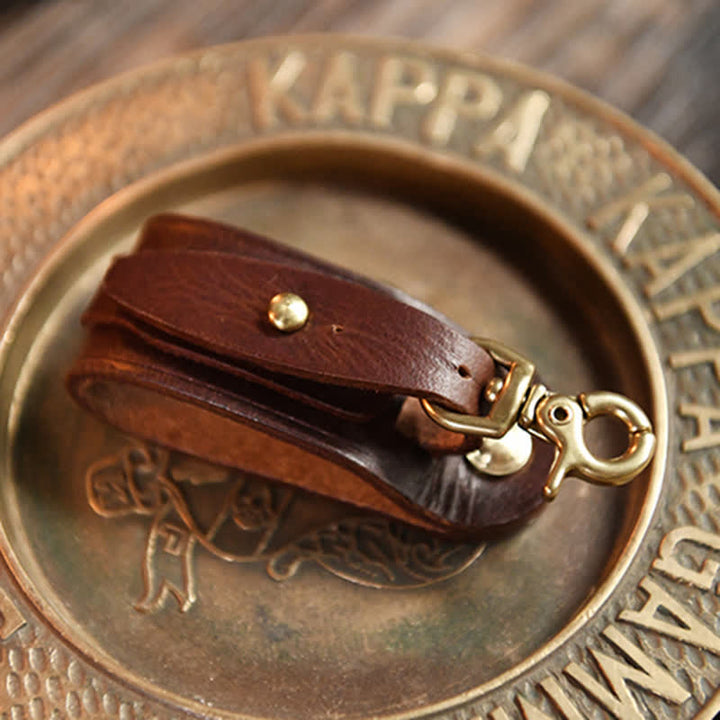 Handmade Belt Loop Key Hanging Holder Leather Keychain - image 16