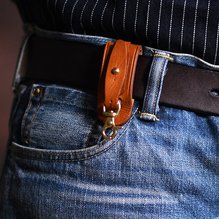 Handmade Belt Loop Key Hanging Holder Leather Keychain - image 10