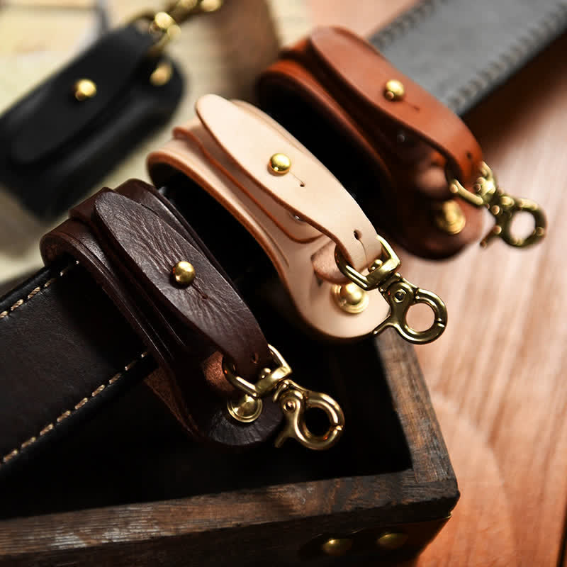 Handmade Belt Loop Key Hanging Holder Leather Keychain - image 1