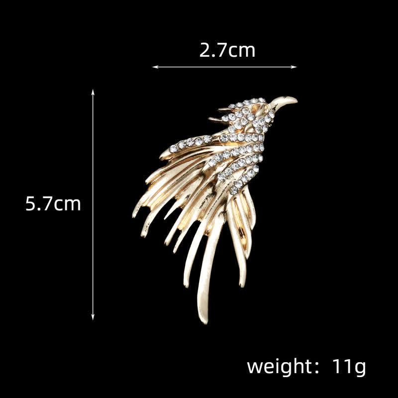 Men's Exquisite Eagle Spreading Wings Rhinestone Brooch - image 6