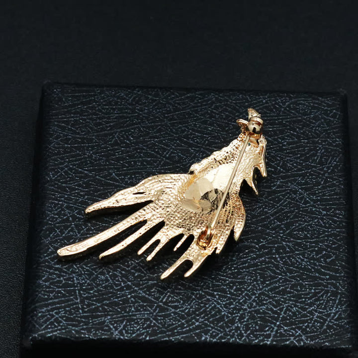 Men's Exquisite Eagle Spreading Wings Rhinestone Brooch - image 5