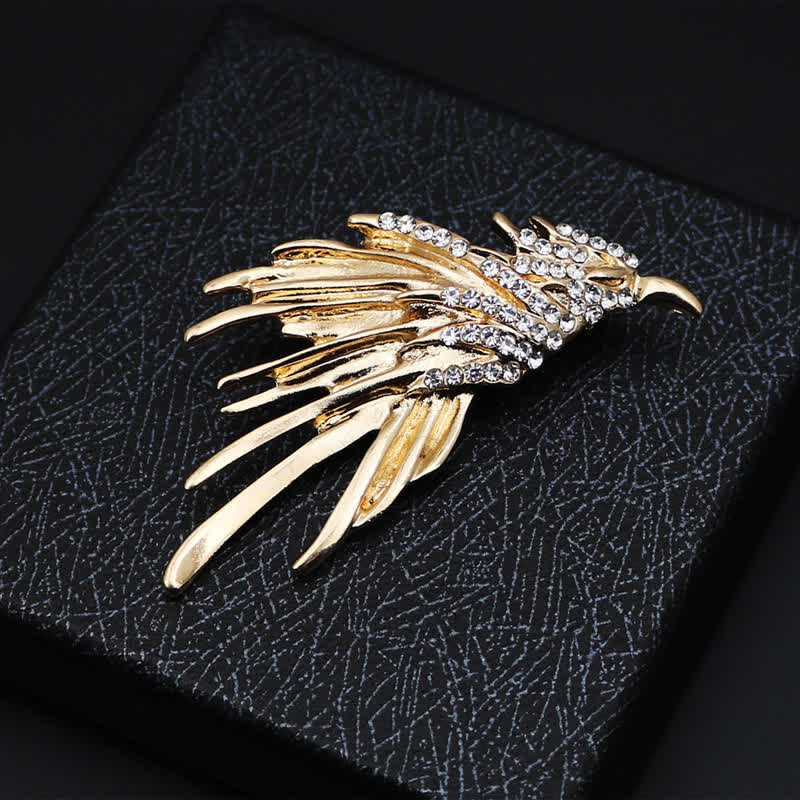 Men's Exquisite Eagle Spreading Wings Rhinestone Brooch - image 4