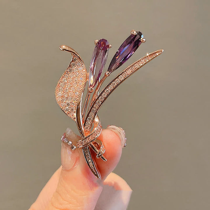 Women's Purple Lily Delicate Flower Brooch - image 1