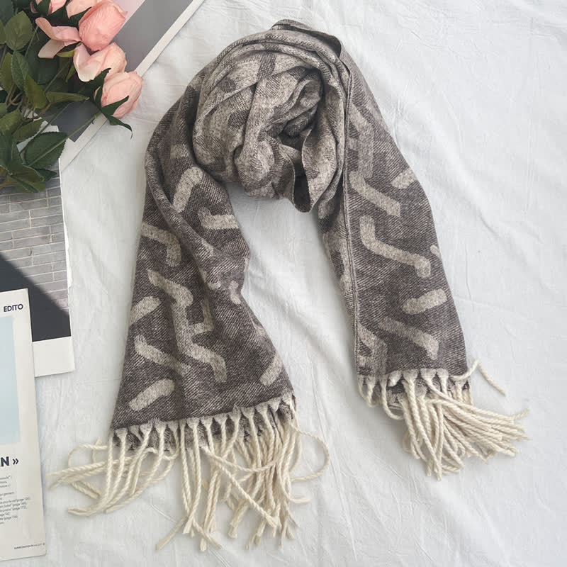 Unisex Geometric Abstract Rustic Pattern Jacquard Scarf - Style #19 - image 25