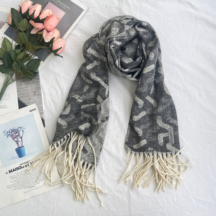 Unisex Geometric Abstract Rustic Pattern Jacquard Scarf - Style #21 - image 27