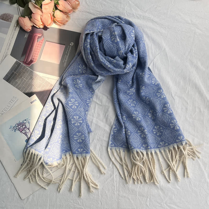 Unisex Geometric Abstract Rustic Pattern Jacquard Scarf - image 3