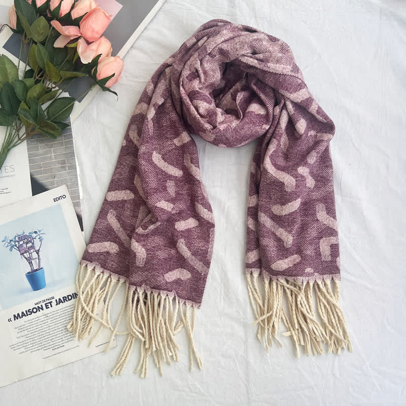Unisex Geometric Abstract Rustic Pattern Jacquard Scarf - Style #23 - image 28