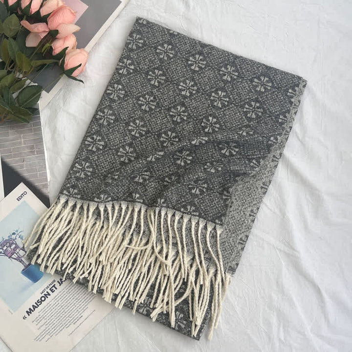 Unisex Geometric Abstract Rustic Pattern Jacquard Scarf - Style #3 - image 6