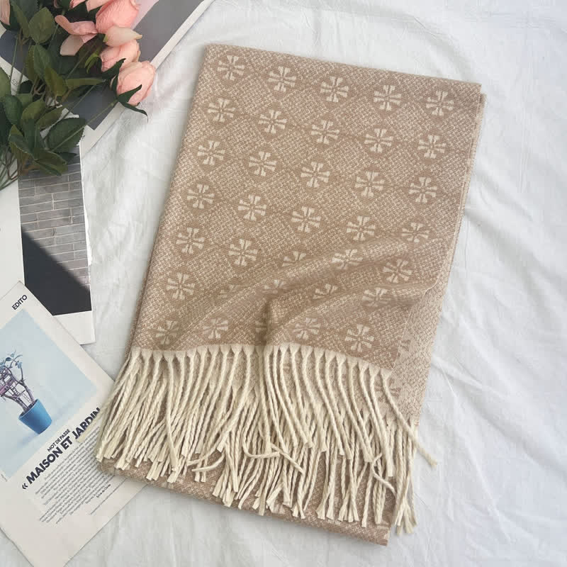 Unisex Geometric Abstract Rustic Pattern Jacquard Scarf - Style #4 - image 7