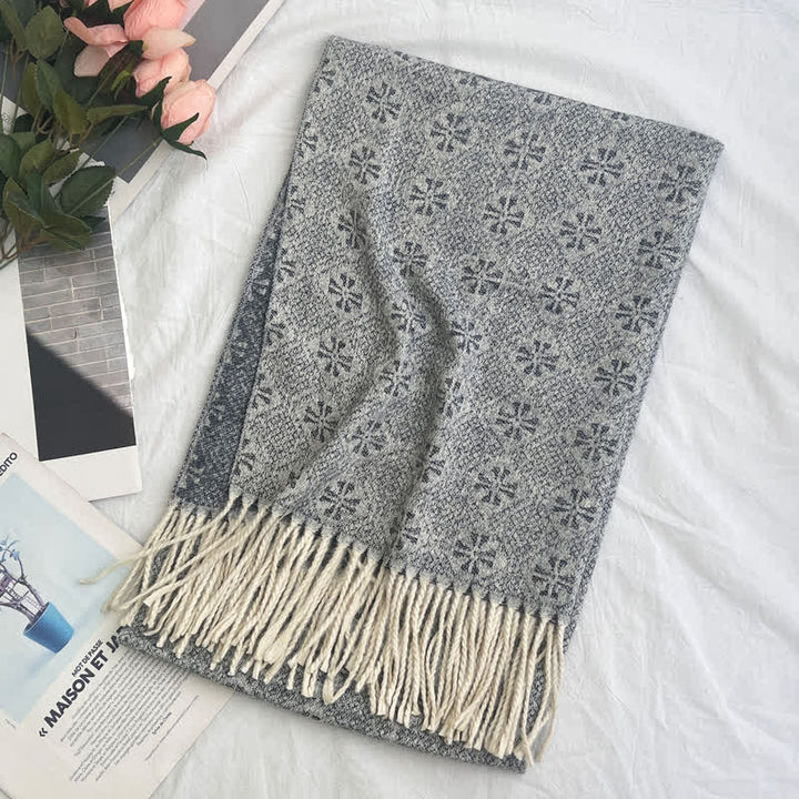 Unisex Geometric Abstract Rustic Pattern Jacquard Scarf - Style #2 - image 5