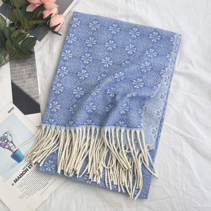 Unisex Geometric Abstract Rustic Pattern Jacquard Scarf - Style #1 - image 2